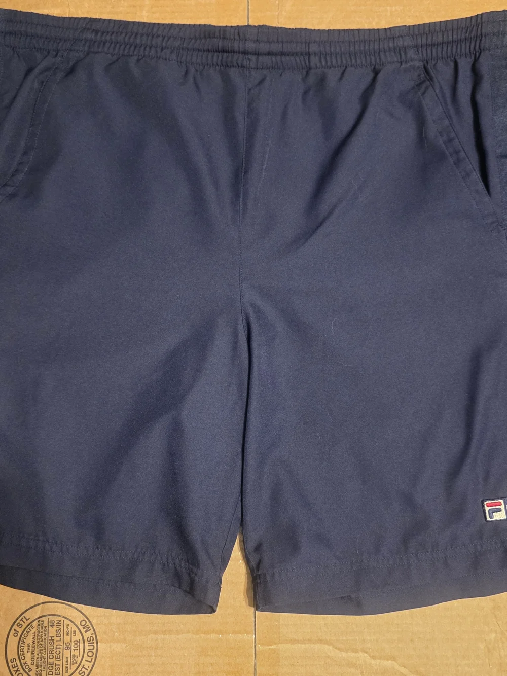 Fila Men's Dark Navy Rwtro Athletic Shorts with Drawstring